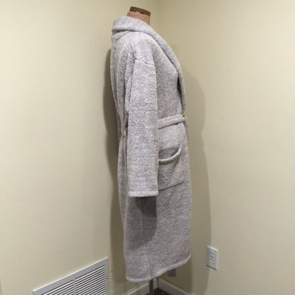 Barefoot Dreams Cozychic Knit Robe Size 1 Small Medium Gray Cream Marl Knit - Picture 4 of 13